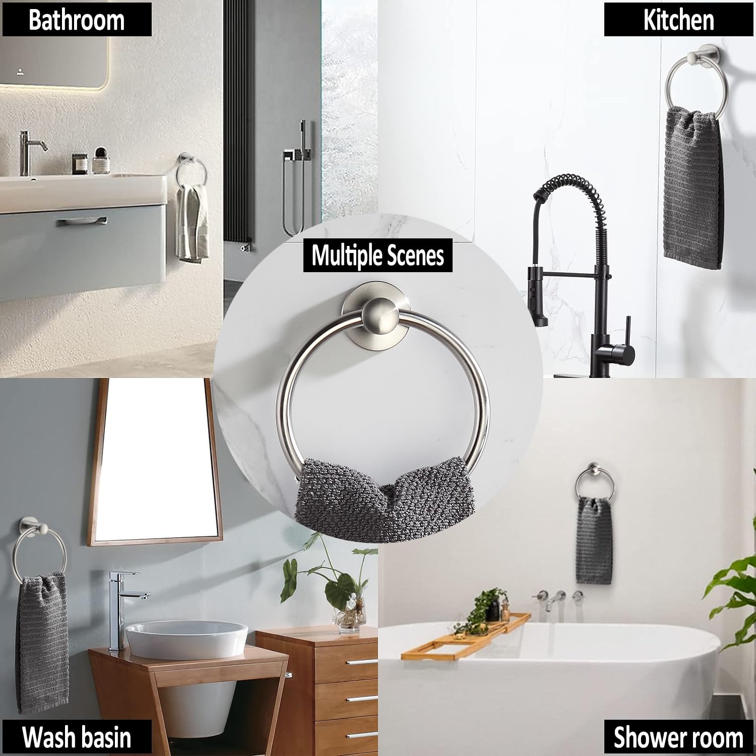 BGL Toallero de Acero Inoxidable 304 Cepillado, toallero de Anillo para Montaje en Pared para baño