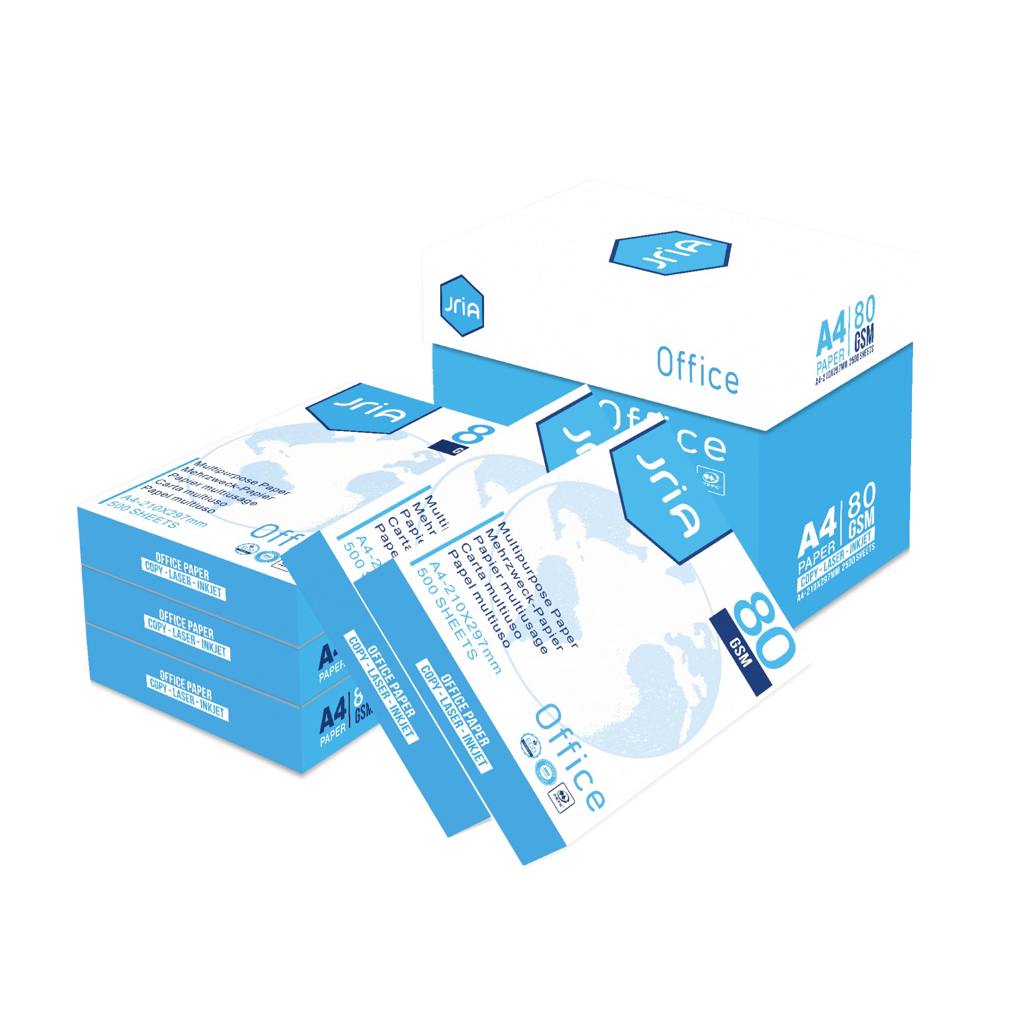 Basic Druckerpapier DIN A4 80g Weißes Universal Office Paper Kopierpapier Ideal für Büro und Heim (10 Ries | 5000 Blatt)