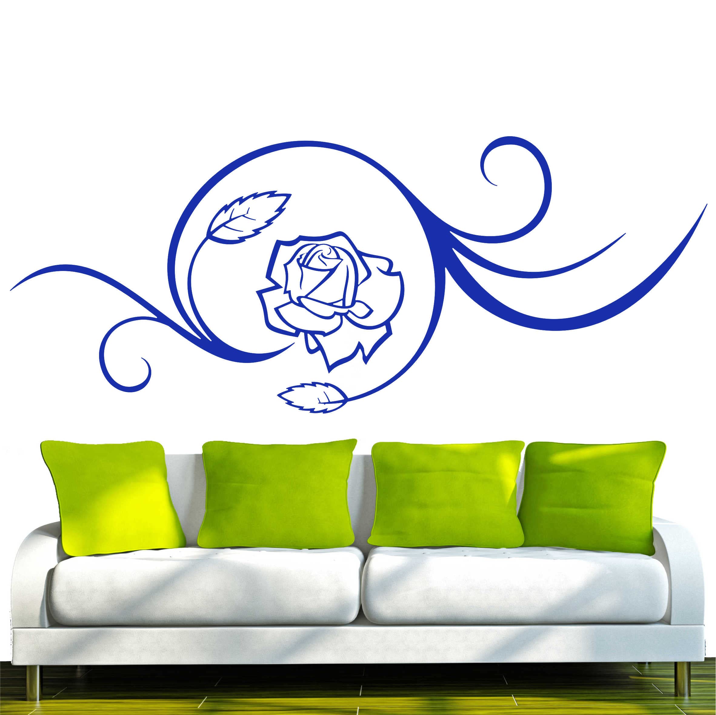 INDIGOS UG - Decalcomanie da muro - adesivi da parete - Murale - F421, bellissimo rosentribal 160 x 64 cm, blu - Decorazione per soggiorno, camera dei bambini, ufficio, scuola