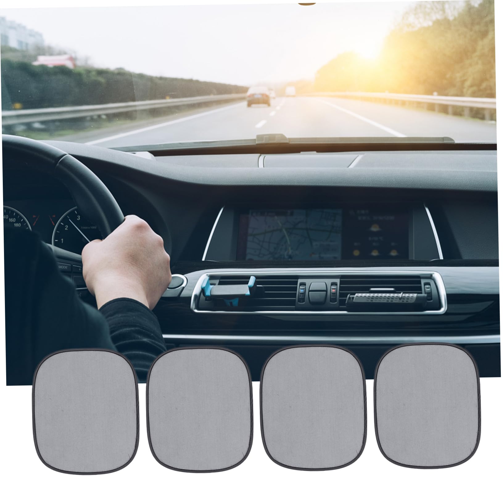 Ciieeo Parasole Per Finestrini Auto Tendine in Rete Di Parasole Per Privacy Blocca Calore e Riscalda Facile Da Installare e Rimuovere Portatile