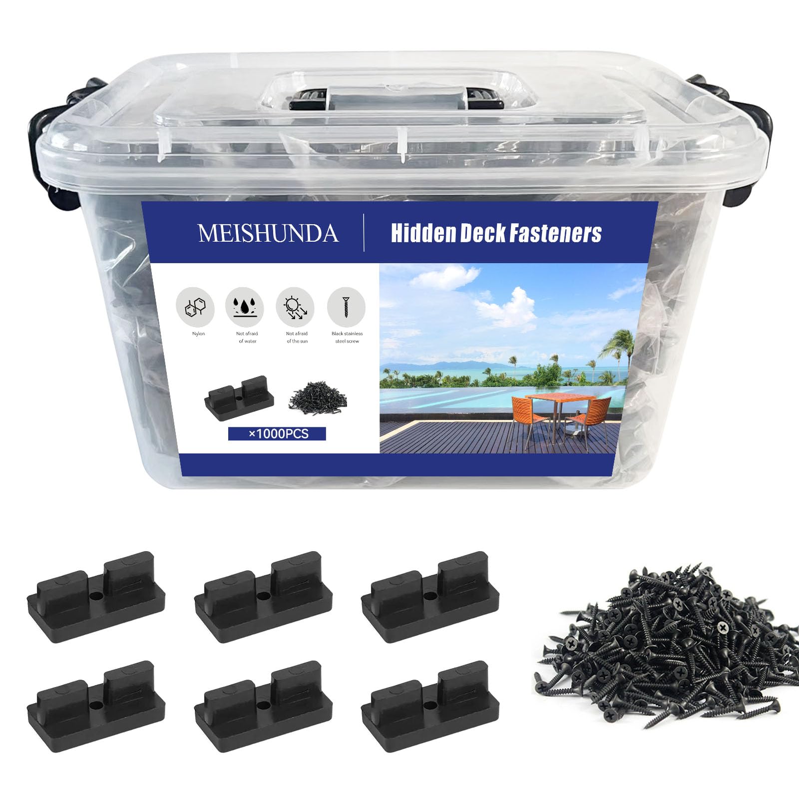 Hidden Deck Fastener Clip Deck Fasteners Hidden for Wood Decking Nylon Plastic Deck Fasteners