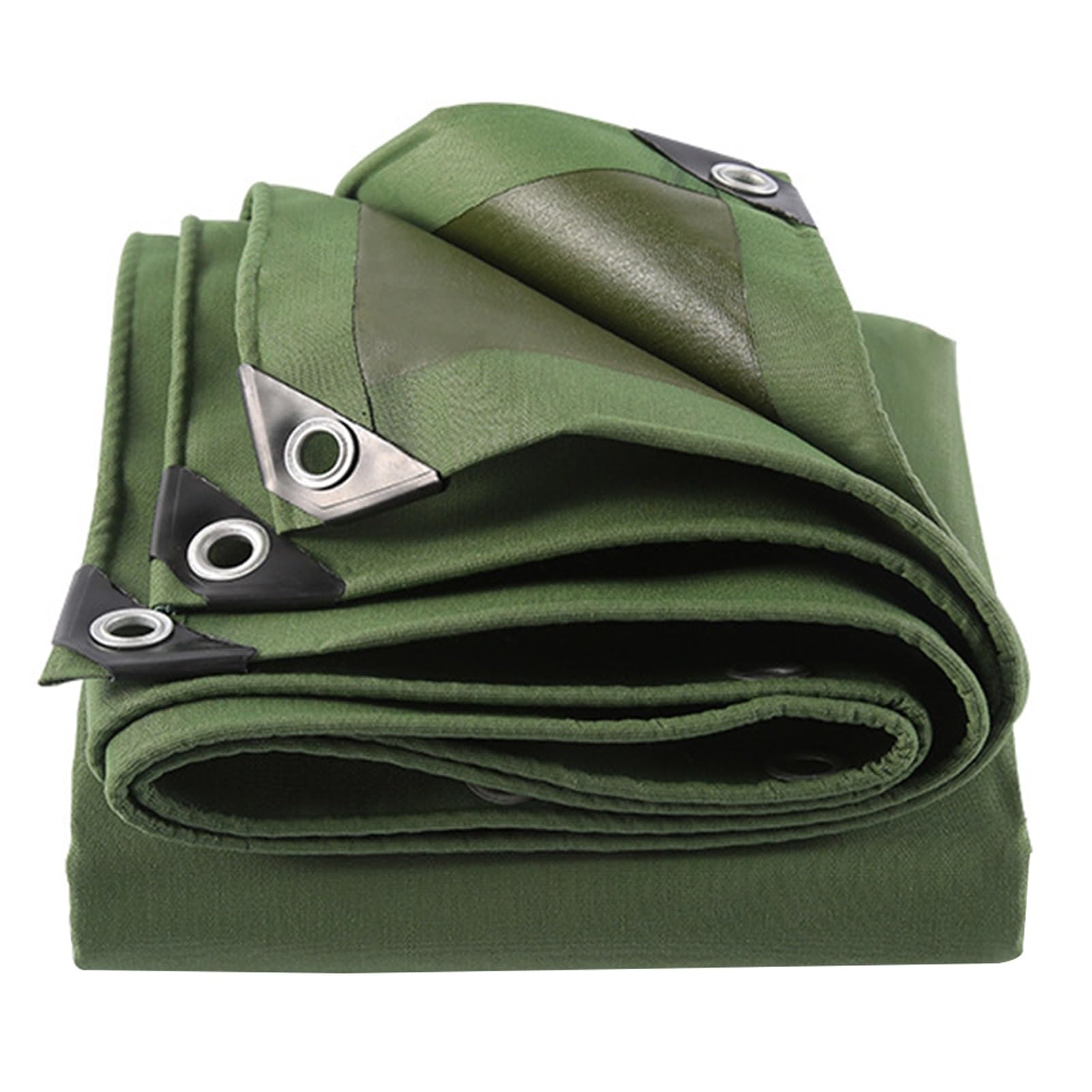 Lona Verde Resistente de 600 g/m² con Ojales Reforzados, Cubierta Multiusos, Carpa Impermeable(5x7m)