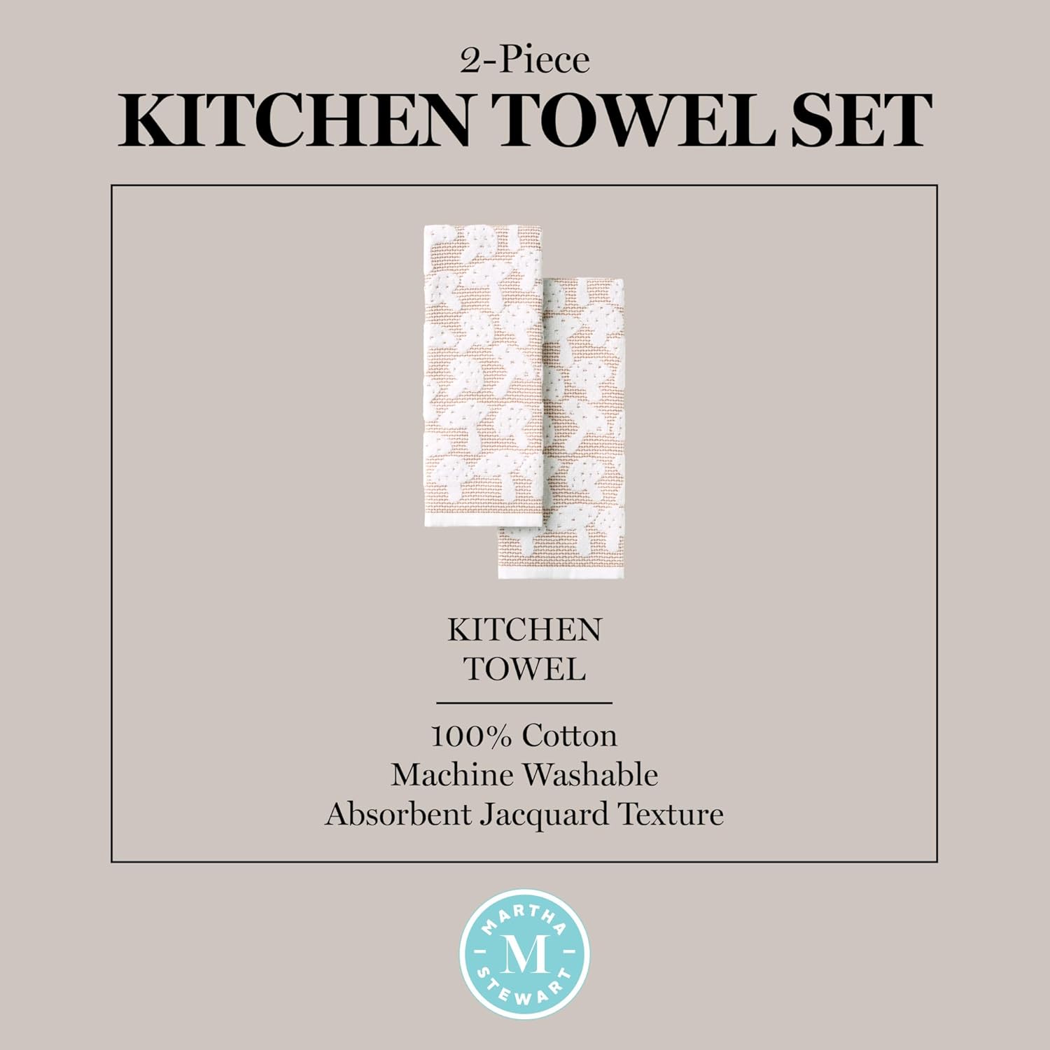 Martha Stewart Woodland Harvest Jacquard Mushrooms Kitchen Towel 2-Pack Set, 100% Cotton with Absorbent Honeycomb Texture, Decorative Kitchen Towels, Brown, 16"X28" - Image 4