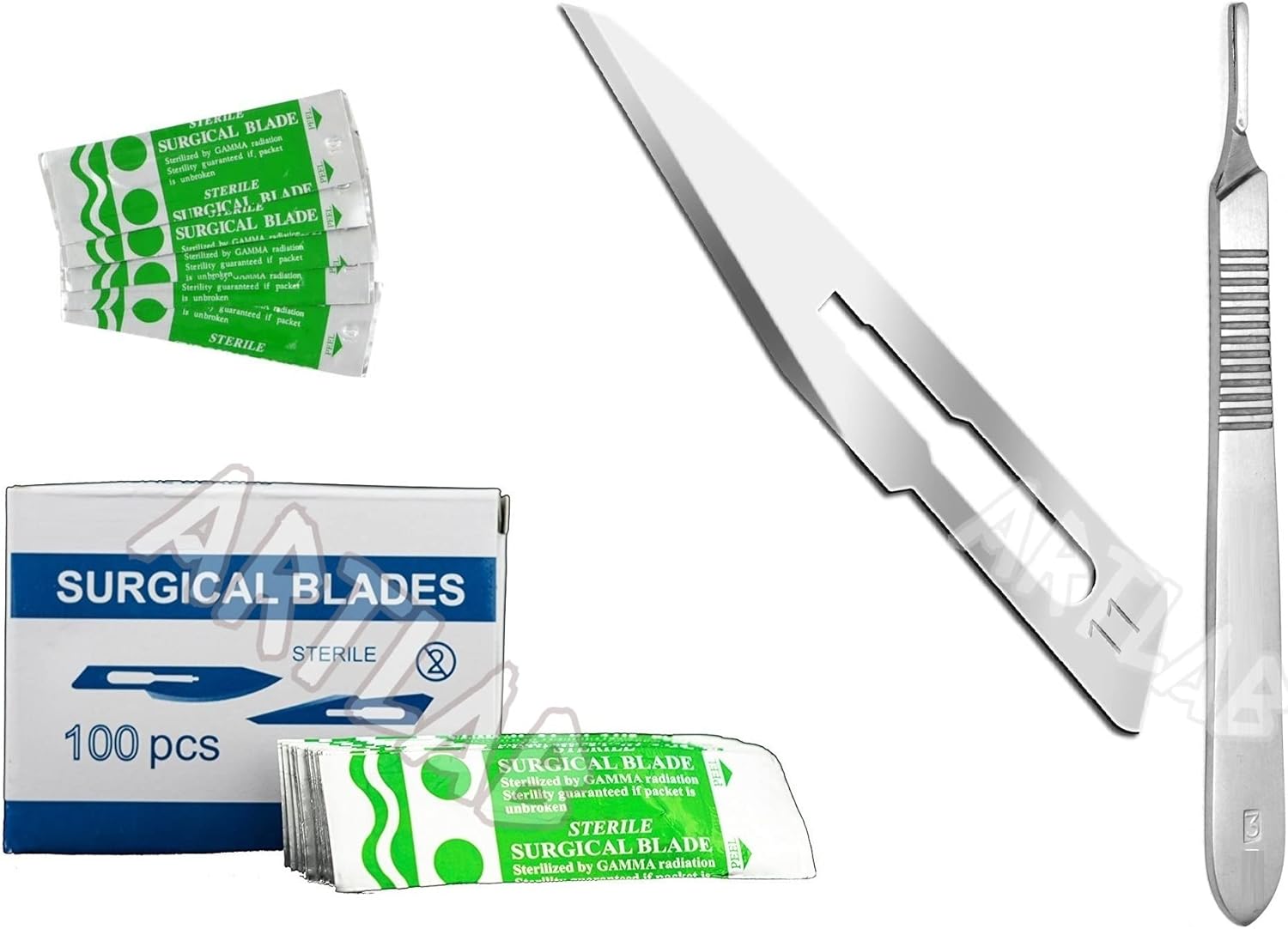 artlabPack of 100 Scalpel Blades 10,Scalpel Blades for Knife Scalpel, High Carbon