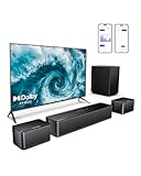 5.1 Sound Bar with Dolby Atmos, 410W Surround Sound System for TV, 3D Sound Bars for Smart TV with Subwoofer, Adjustable Surround and Bass, Home Audio Soundbars for TV, HDMI eARC, Poseidon D60