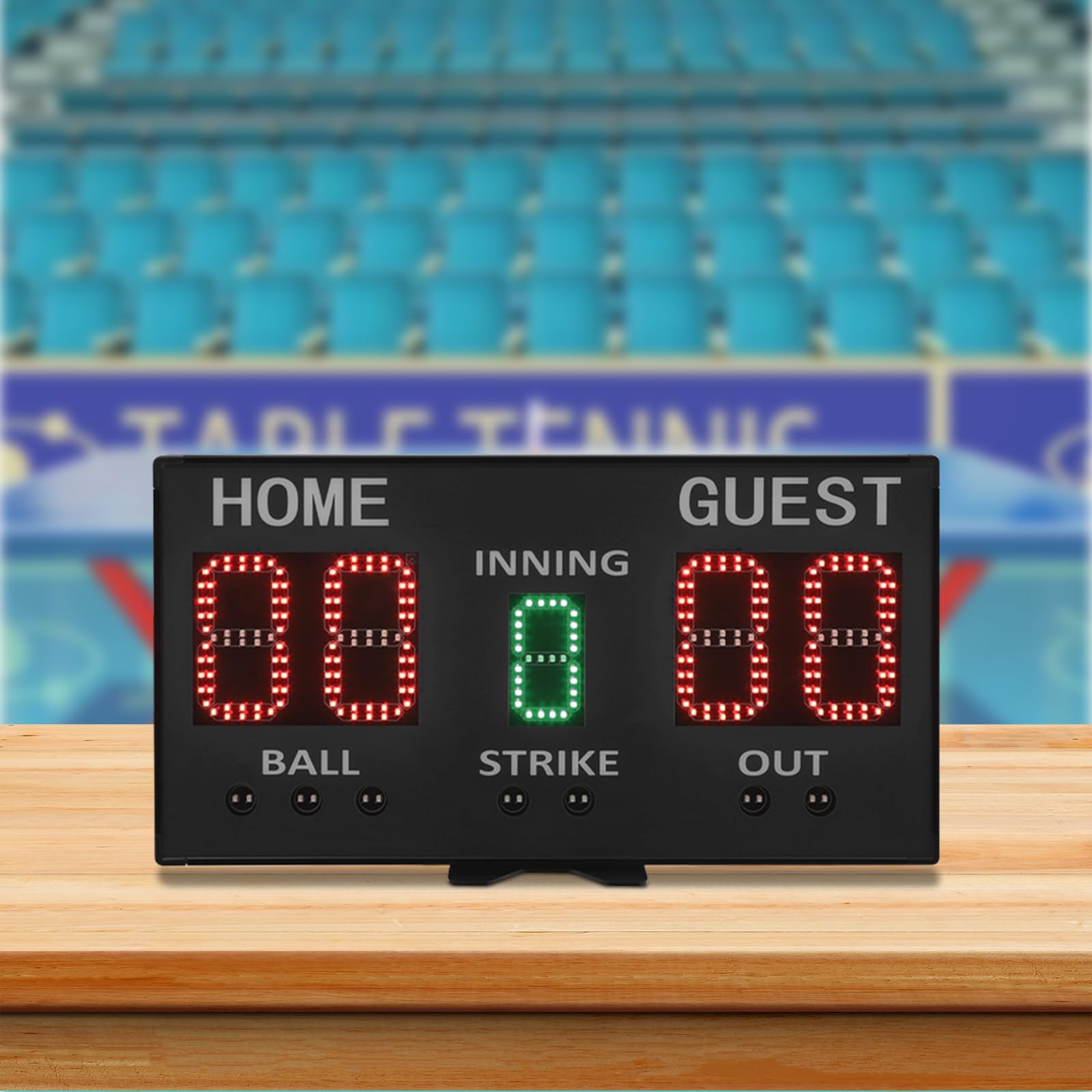 Tabellone segnapunti elettronico, da baseball, a 5 cifre, con telecomando, per inning, runs, palline, strikes, outs, portatile per allenamento e gioco