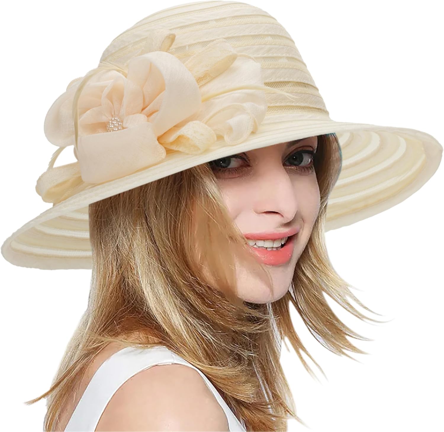 Derby Hat Fascinator Women's Organza Church Kentucky Derby British