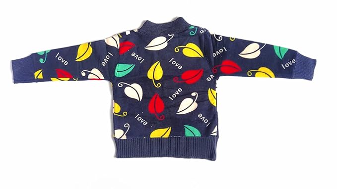 Happy Kids Woolen Comfortable Full Sleeve Sweater/Sweatshirt Hoddie for Kids-Pack of 1(,Dark Blue)