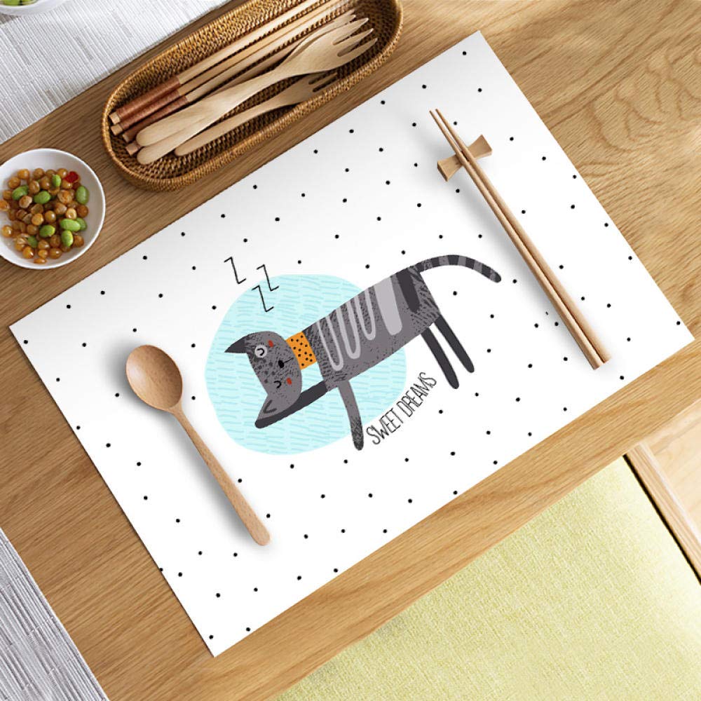 Lklnkvl Yr9 14 Placemats, Tasteless Waterproof Table Mat Western Cloth Coaster Student Pvc Anti-Scald Heat Insulation Home-Yr9-1_35*45Cm(,30 * 45Cm)