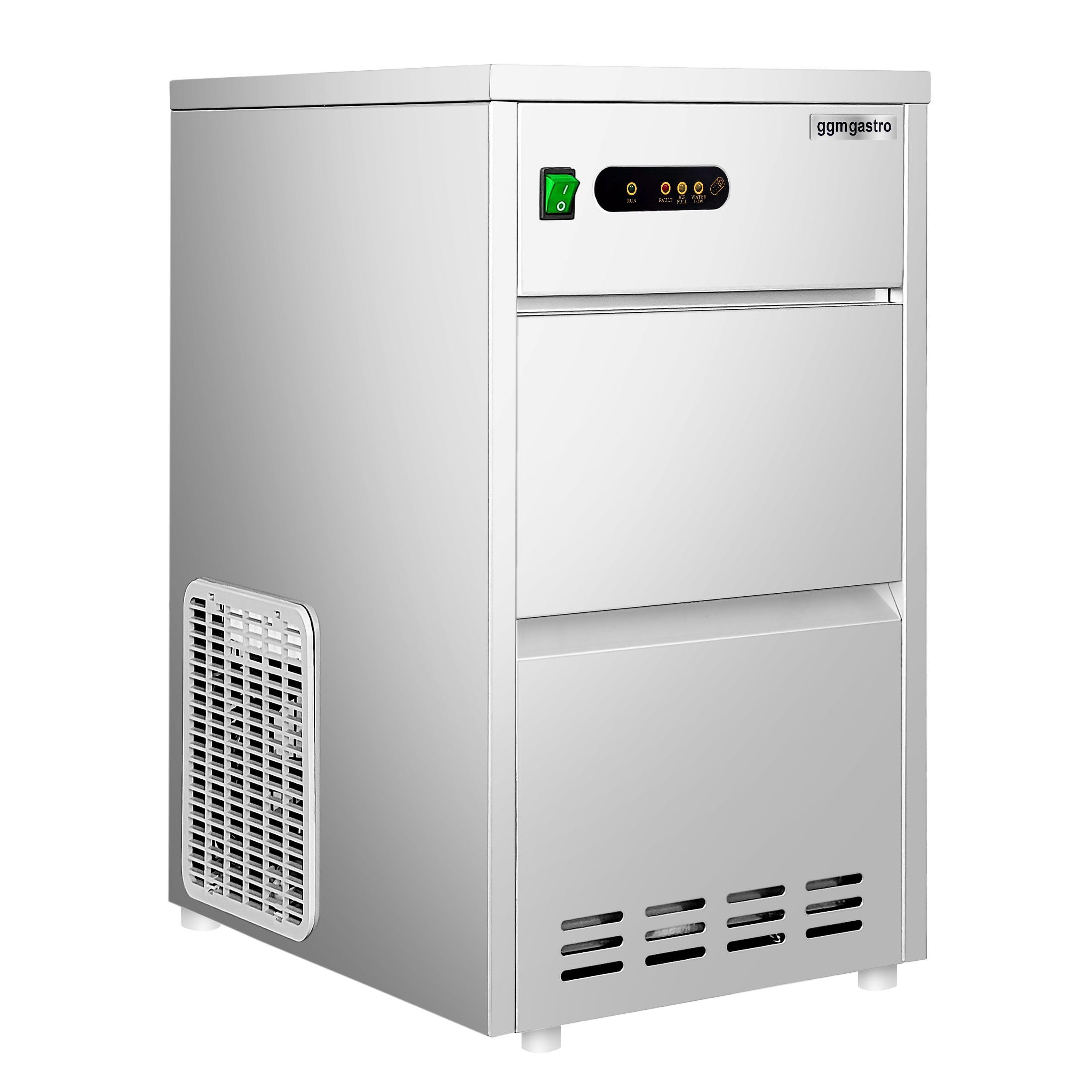 GGM Gastro Eiswürfelbereiter Hohlzylinder 24 kg/24 h | Ideal für den Dauereinsatz, robuste Edelstahlbauweise, steckerfertig, zeitsparende Reinigung, effiziente Luftkühlung