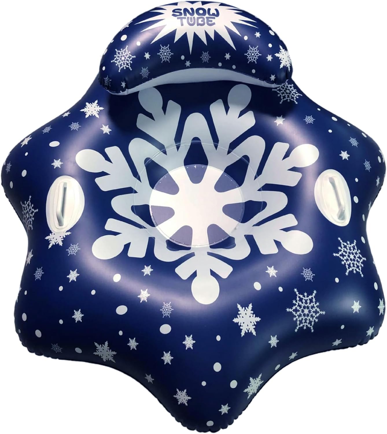 Snow Tubes Heavy Duty 43 Inch Inflatable Thickened Snow Sled with Back Support and Handle for Kids and Adults, Winter Outdoor