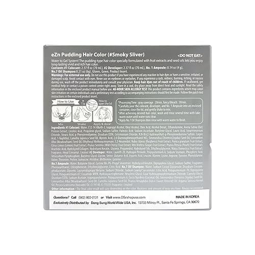 Miniatura 39 de eZn Tinte para el cabello con pudín, sin amoníaco, semipermanente, tinte coreano con queratina, sin olor, suave para pieles sensibles, sin Gris