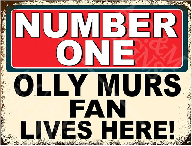 Metal Sign Plaque Poster Print Number One Olly Murs Fan Lives Here Gift Dad Mum Man Cave Shed Home Bar Ref5671 (8x6 inches (Approx) 20cmx15cm)