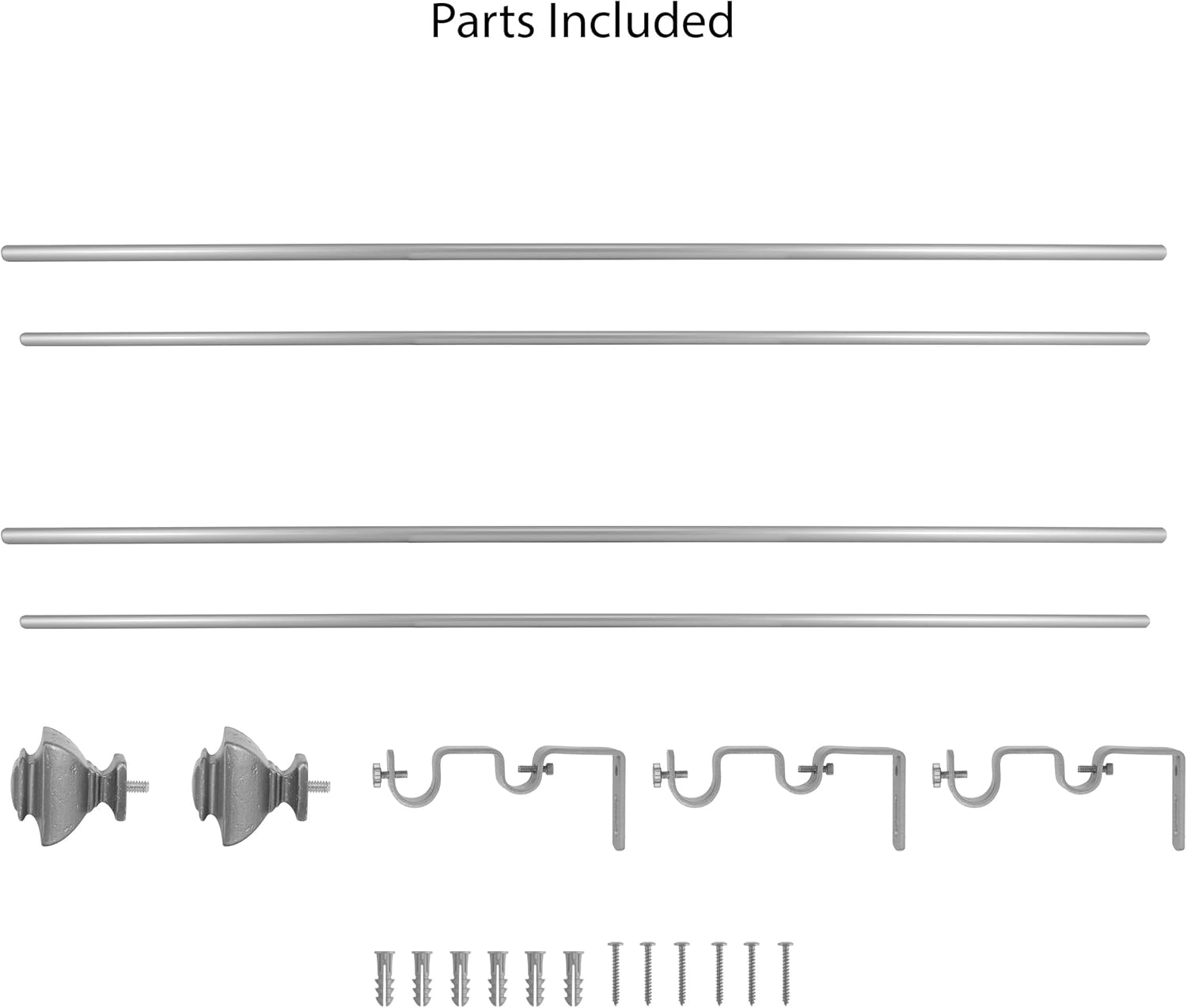 Decopolitan 30027-48OB Square 5/8" Double Curtain Rod Set, 48 to 86 Inches, Oiled Bronze : Home & Kitchen