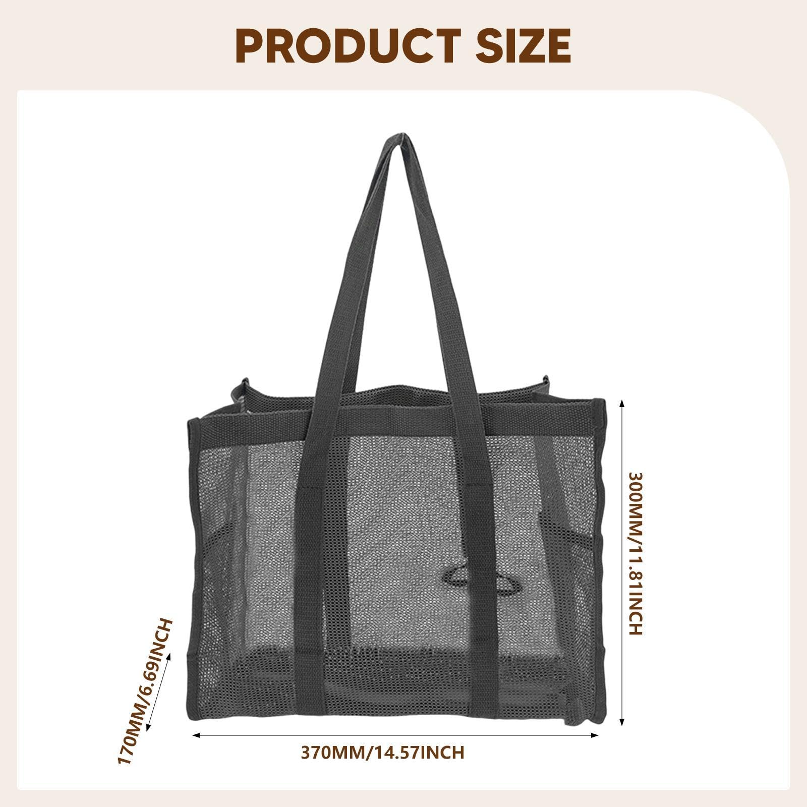 LOVIVER Borsa da doccia in rete, organizer da bagno, 14,57x11,81x6,69 pollici, portatile, ad asciugatura rapida, per palestra, bagno, nuoto, Nero