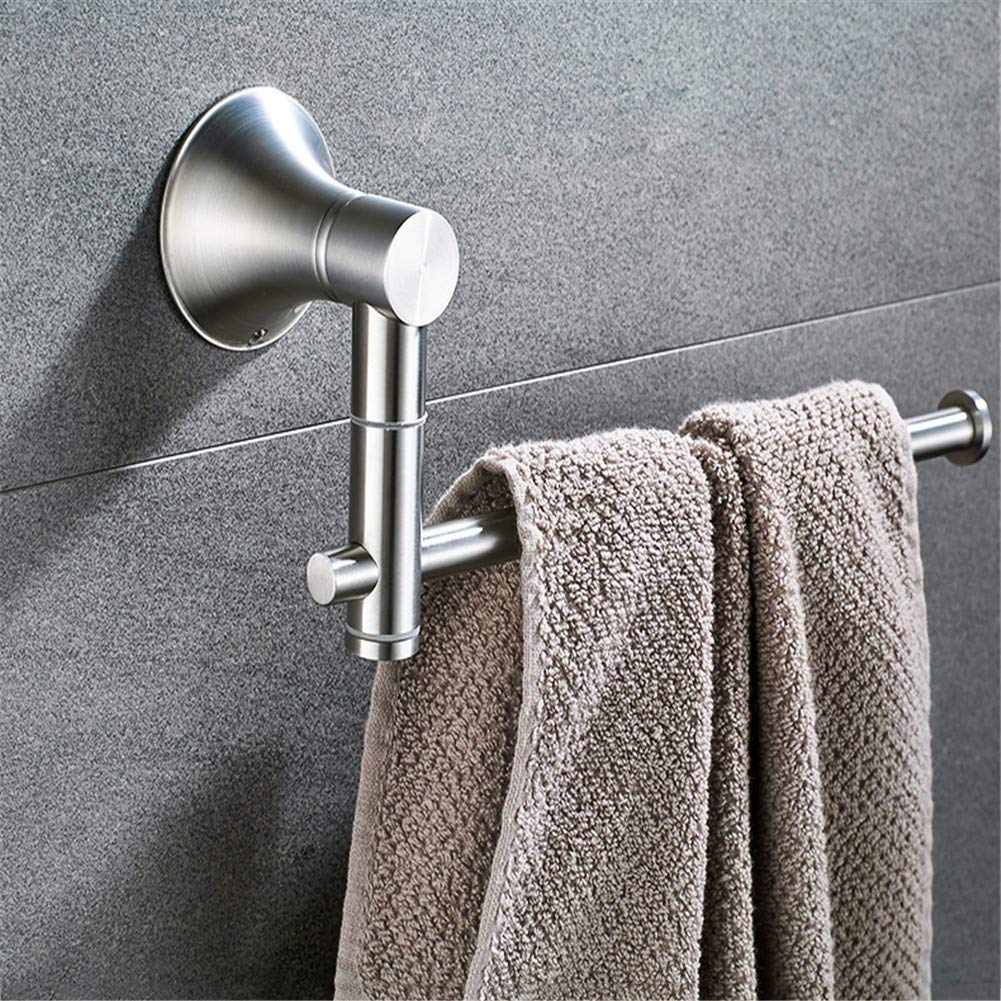 YXZQ 304 Stainless Steel Single Rod Towel Bars Kitchen Bathroom Rotatable Towel Ring Drill Free Wall-mounted Brushed Towel Rack Resistant Corrosion Bathroom Accessories