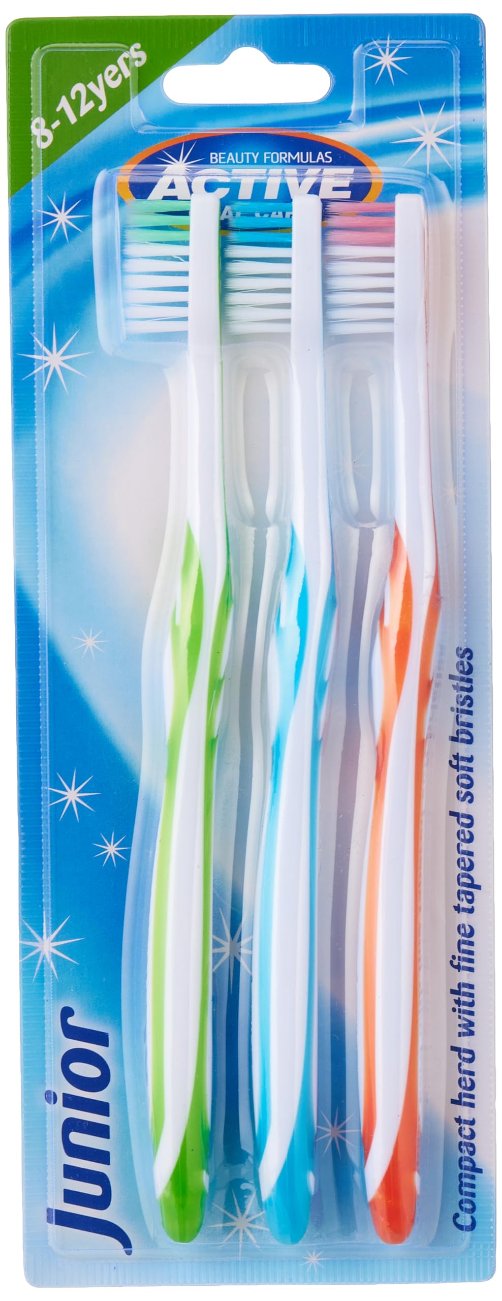 Beauty Formulas Active Oral Care Junior Toothbrush 3-Pieces, Assorted