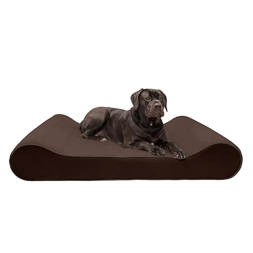 Furhaven Memory Foam Dog Bed for Extra Large Dogs w/ Removable Washable Cover, For Dogs Up to 180 lbs - Microvelvet Luxe Lounger Contour Mattress - Espresso, Giant/XXXL