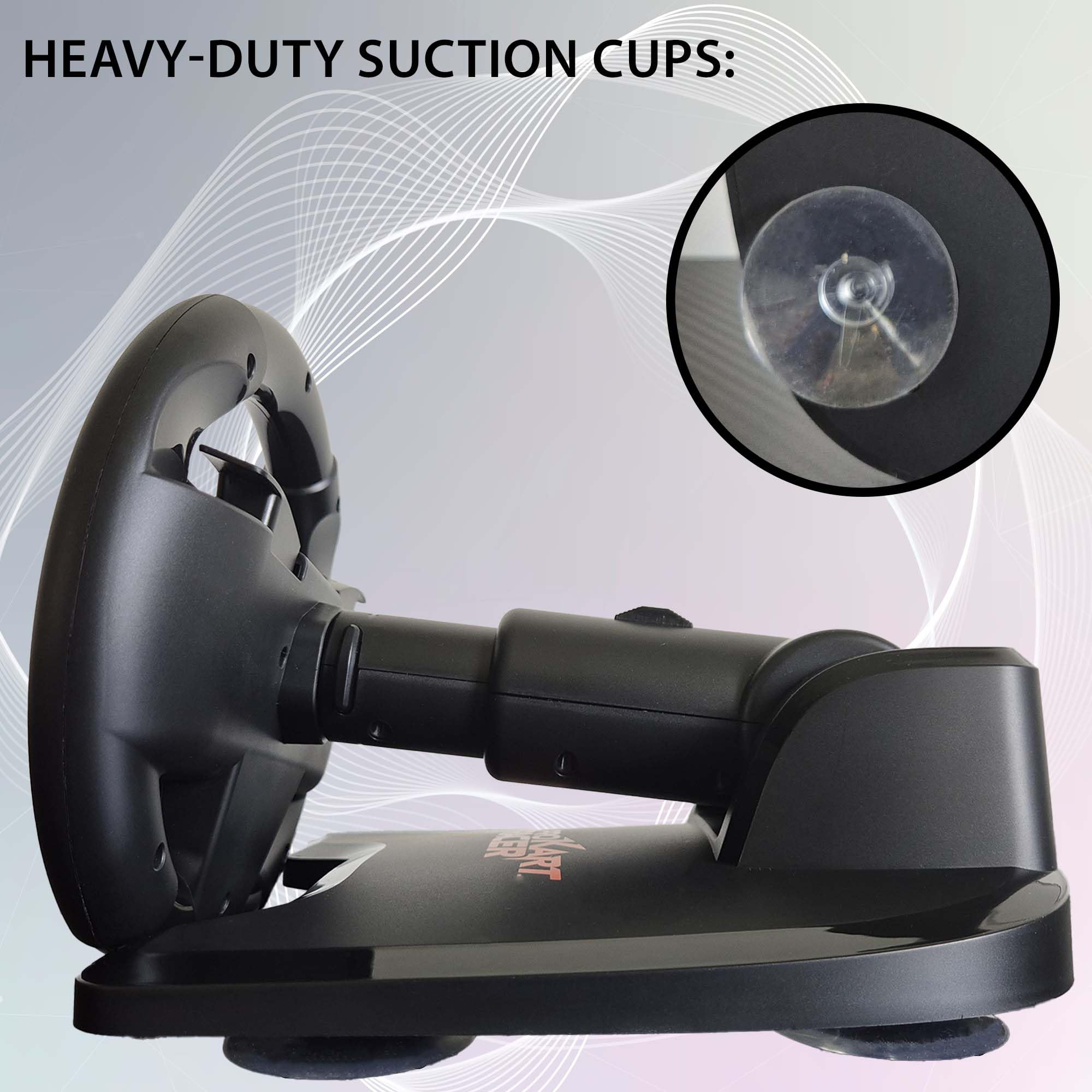 SUBSONIC - Set di 2 ruote da corsa per Joy-Con Nintendo Switch e Switch 2 - Ruote da corsa pieghevoli con supporto e ventosa compatibili con Joycon Switch e Switch 2 - Nero