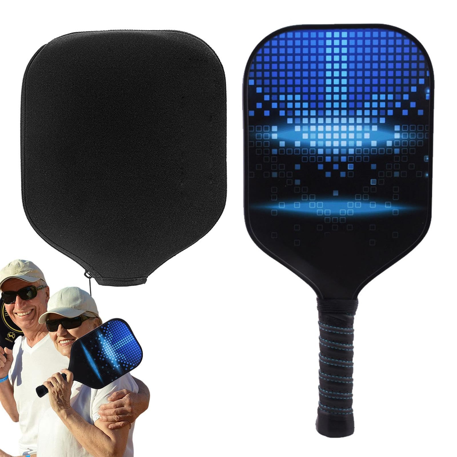 Pratvider Fibra Vidrio,Juego Palas Pickleball | Raqueta pepinillos Ligera y portátil con Bolas, Equipo pepinillos Fibra Vidrio para Interiores y Exteriores