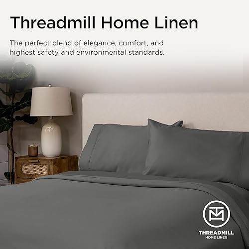 Miniatura 8 de Threadmill American Supima - Juego de sábanas de lujo de 656 hilos de 4 piezas para colchón tamaño King, sábanas de calidad de hotel de 5 estrellas