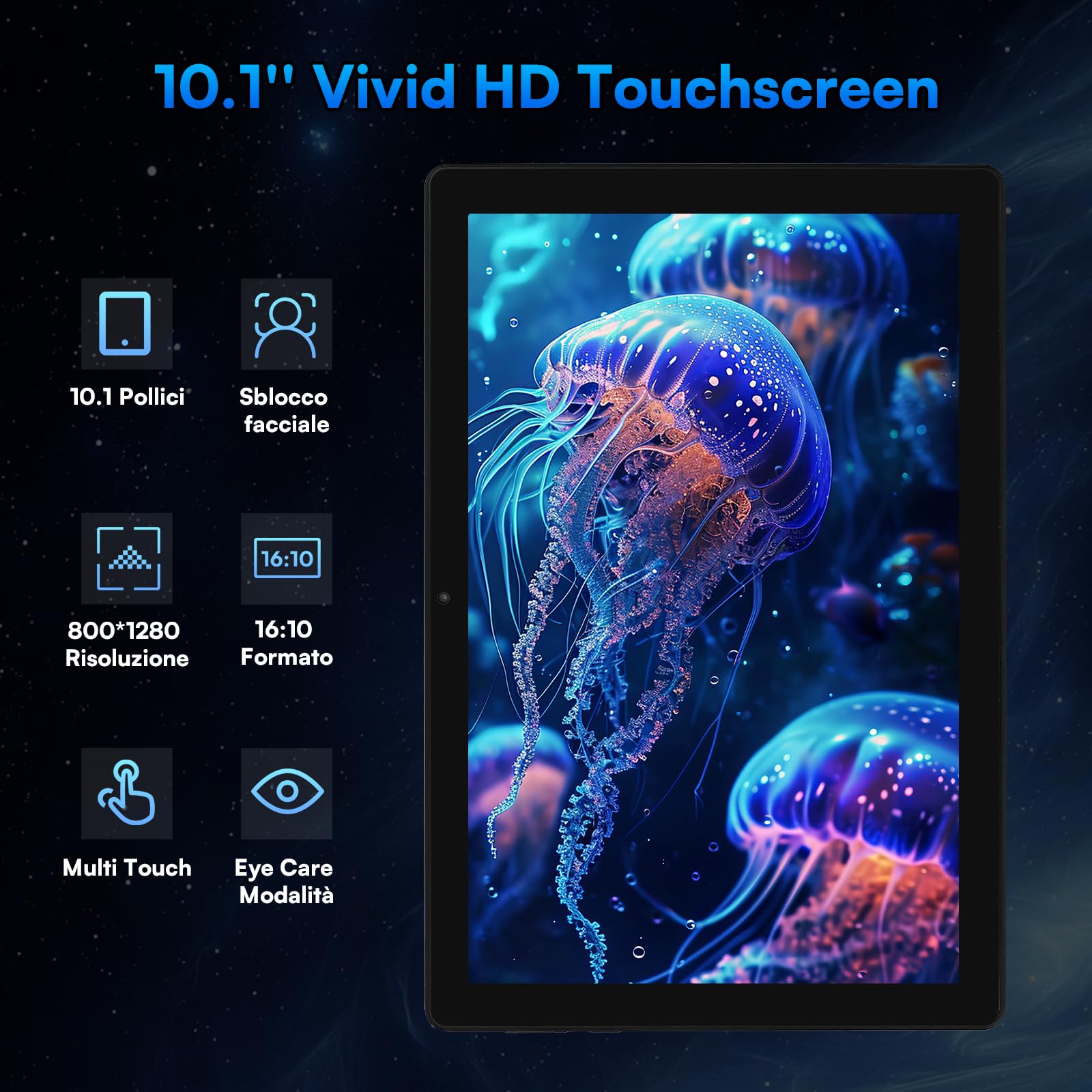 Laptok Tablet, Android 15 Tablet 10 Pollici Con Tastiera, 20GB+64GB+1TB, Octa-Core, Face ID, Tablet PC Con WIFI 5G, Bluetooth 5.4, Widevine L1, 5MP+8MP, 1280 * 800 HD, 5000mAh,2 Anni Garanzia(Nero)