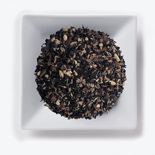Mahamosa Majesty Chai Té descafeinado de 2 onzas – Mezcla de té negro descafeinado Hoja suelta (con anís, canela, jengibre, pimienta negra, clavo,
