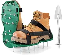 Ohuhu Lawn Aerator Shoes with Hook & Loop Straps - No Assembly Heavy Duty Spiked Sandals, One-Size-Fits-All for Lawn Garden Yard Aeration