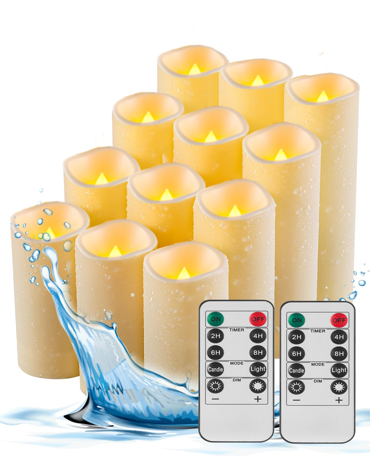 Outdoor Waterproof LED Candle Lamp with Remote Control, Indoor Bedside Lamp, Battery Candle, The Night Light is Dimmable Candle, Pack of 12, Suitable for Decorative Light Atmospheres-image-30