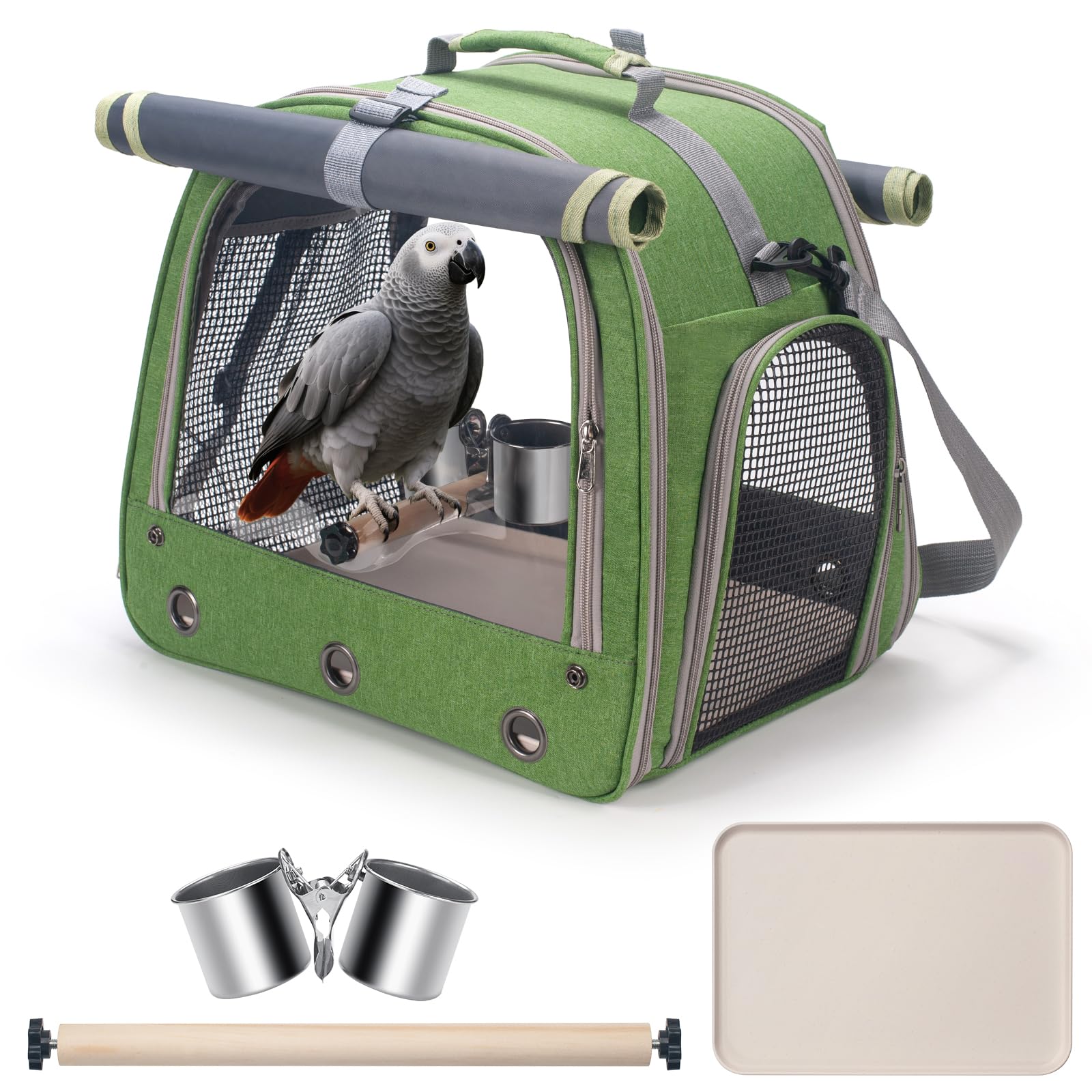 Transportador de pájaros verde
