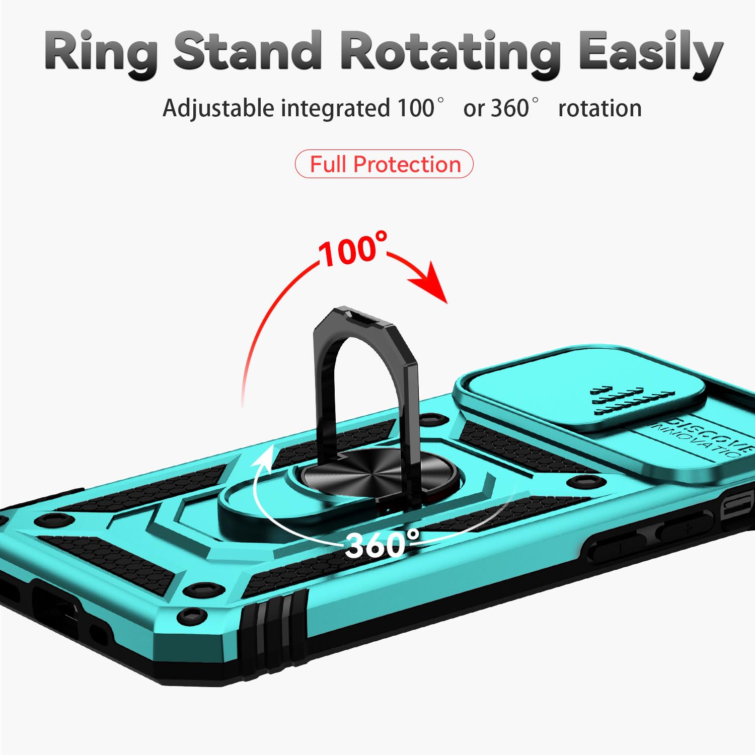 Weycolor Funda Para IPhone 13 Pro Max, Protector De Pantalla HD, Resistente Grado Militar, A Prueba De Golpes, Soporte De Anillo Magnético Con Función Atril Para IPhone 13 Pro Max, Color