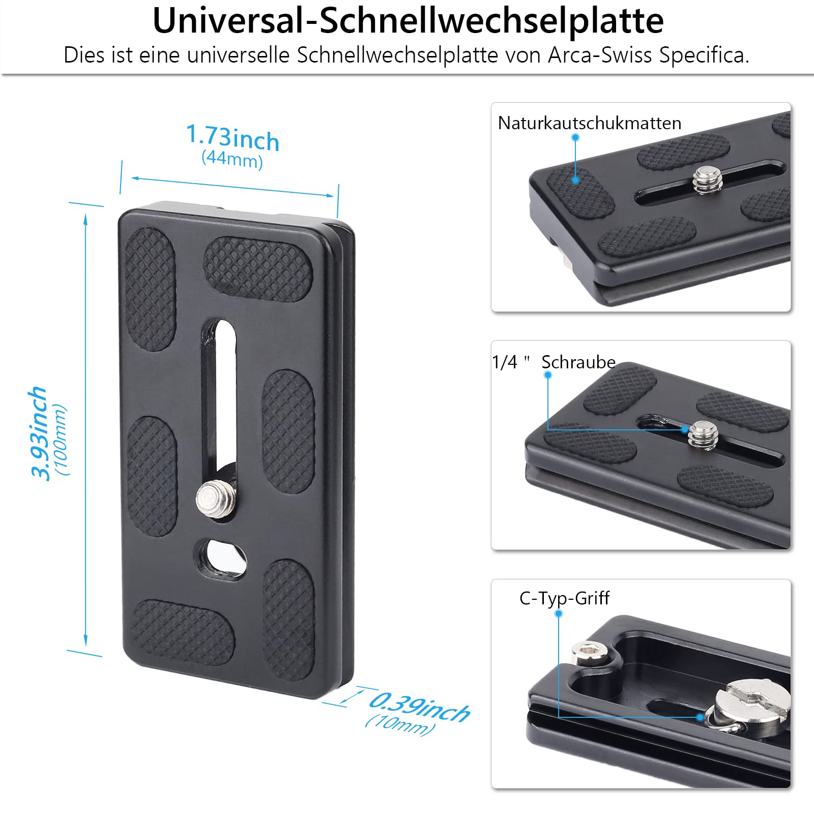 Tête de trépied à cardan ARTCISE, têtes Robustes avec Plaque de dégagement Rapide Standard 1/4 '' et Niveau à Bulle pour trépied d'appareil Photo Reflex numérique, Charge maximale 20KG/44LBS