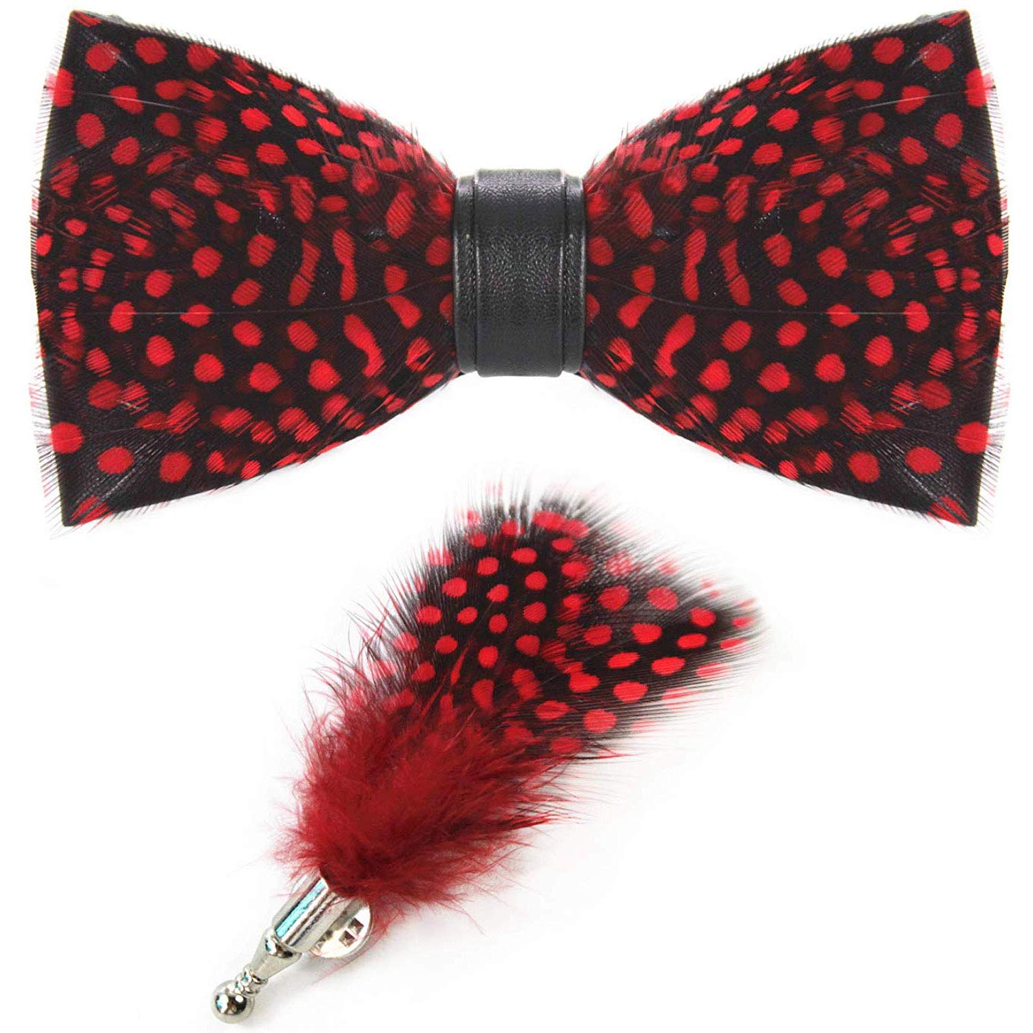 Peacock Bow Tie Feather Pre-tied Bowtie Brooch Sets Tuxedo Banquet Necktie