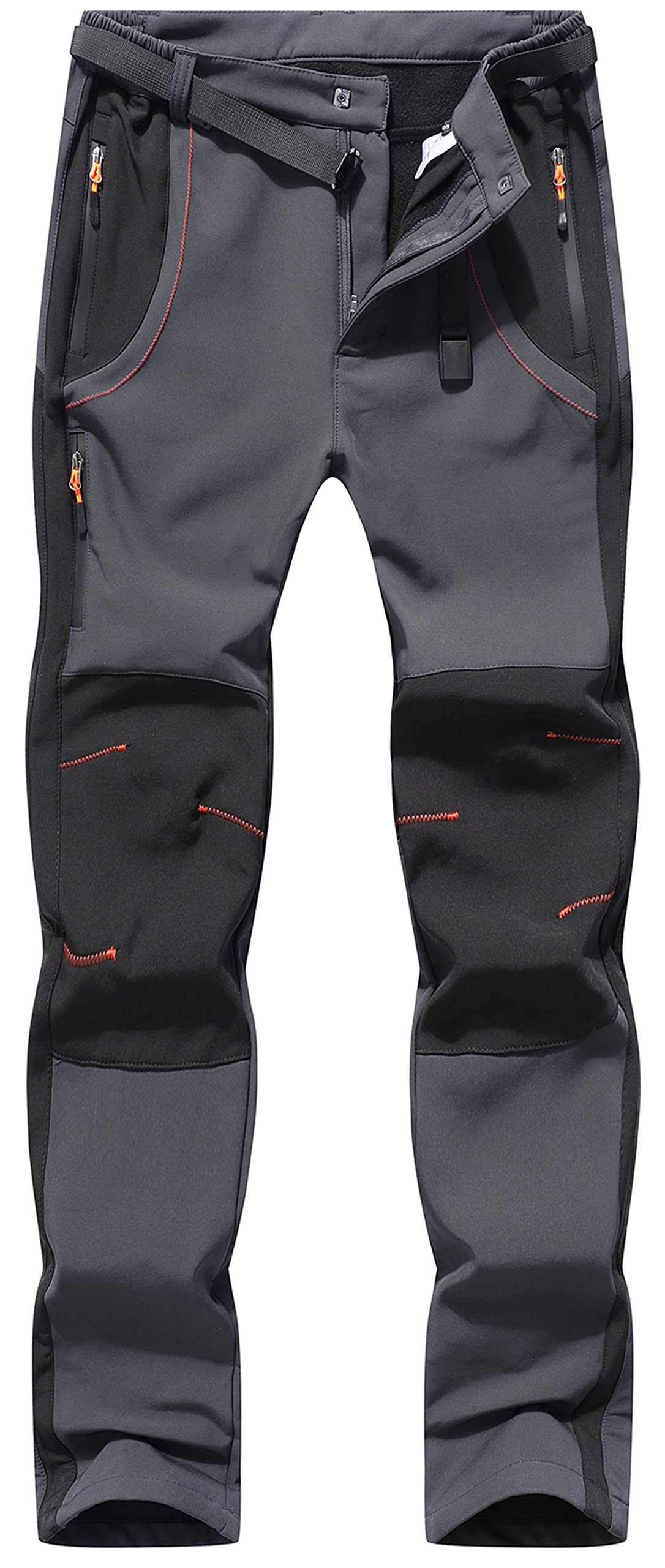 Pantaloni Trekking Sci Uomo Invernali Pantaloni da Lavoro Termici Impermeabile Pantaloni Neve Softshell Montagna Escursionismo Caldo All'aperto (Small, E Grigio)