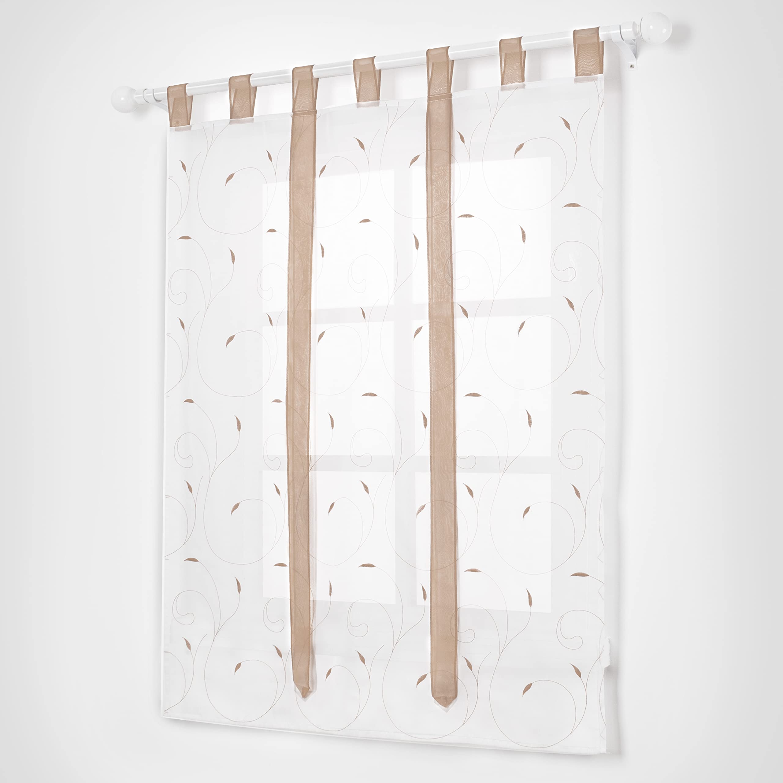 SIMPVALE Tende a Pacchetto Finestre, Beige 60x140 cm Tenda per Interni di Alta Qualità, Tende Romana di Stile Classico e Tenda Trasparenti in Voile per un'atmosfera Unica