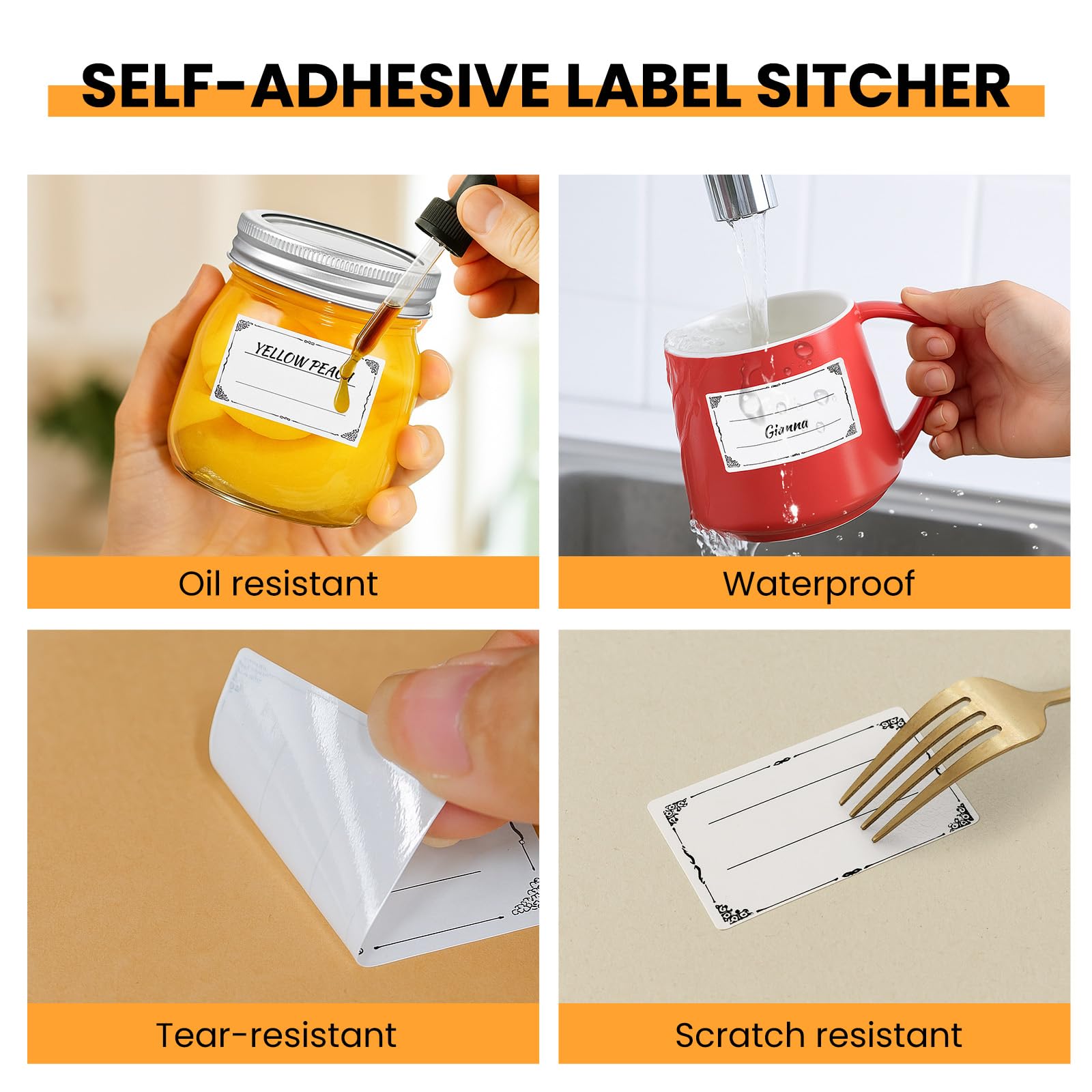 600 Etiquettes Autocollantes, Imperméable Et Résistant à L