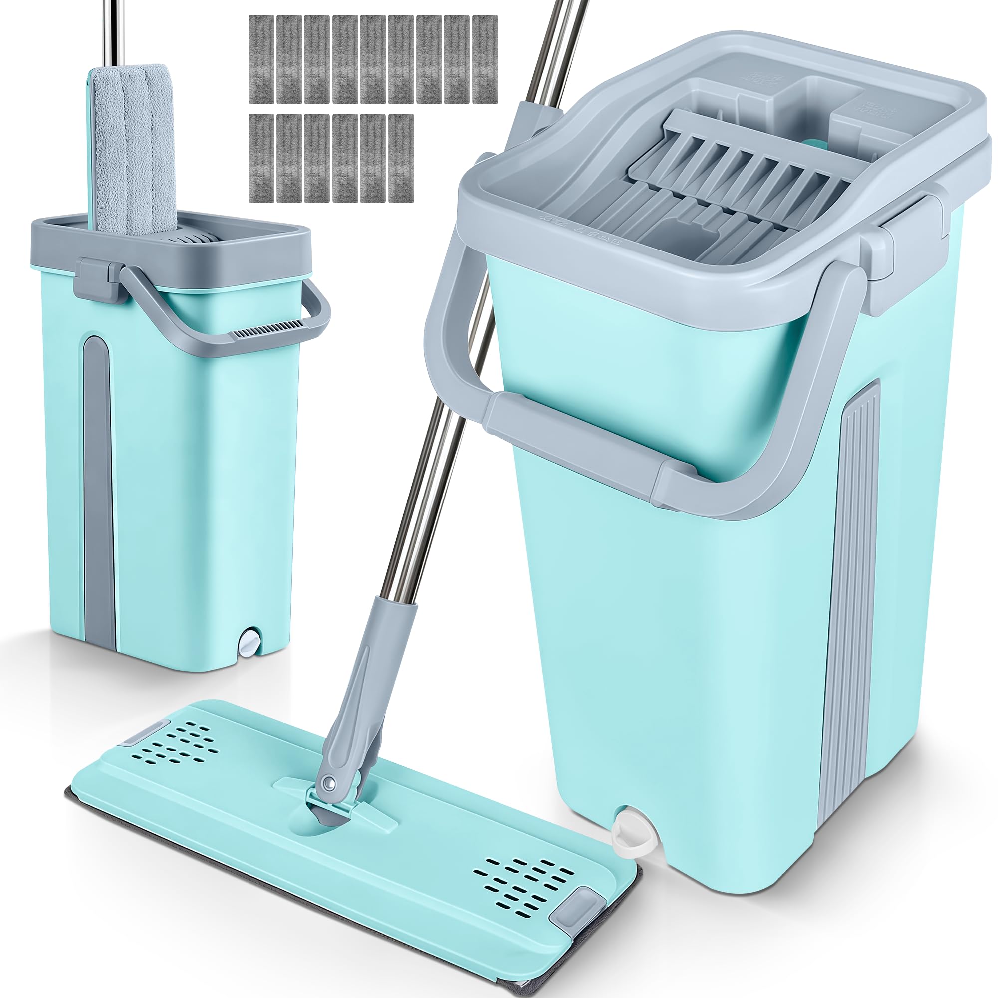 JUPPLIES Seau Serpillère avec Essoreur Double Compartiment 7,5L