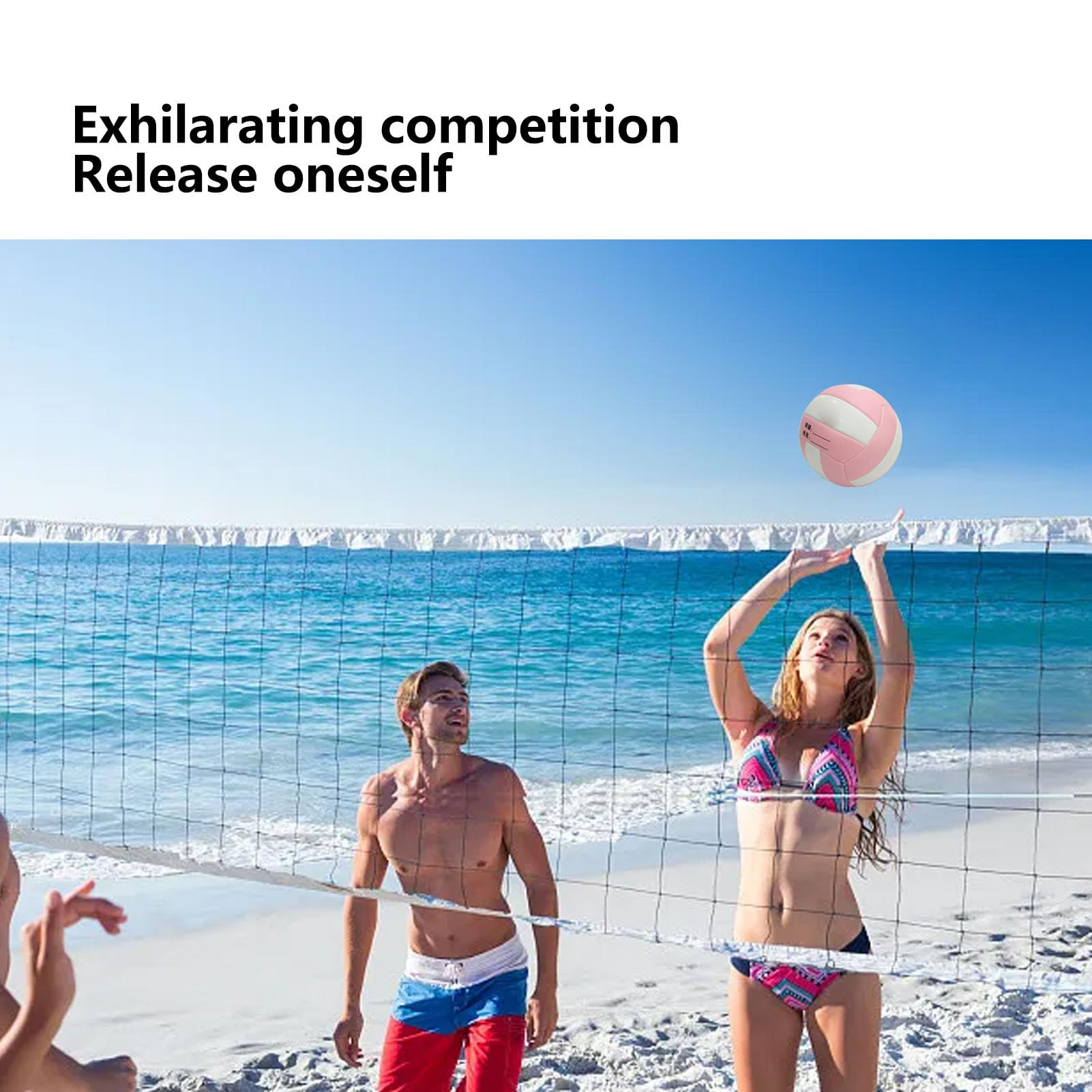 Volleyballen officiële maat 5, voor binnen en buiten, strandvolleybal met zachte aanraking, beachvolleybal voor strand, tuin en bad, blauw