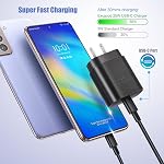 USB C Chargeur rapide, Excgood 25W Chargeur mural Super Fast avec USB-C Câble du type C (6ft) Compatible avec Galaxy S26 S25 Ultra Edge S24 S23 S22 S21 FE, A16 A17 A36 A26 A06 A56, Z Fold6 Flip7