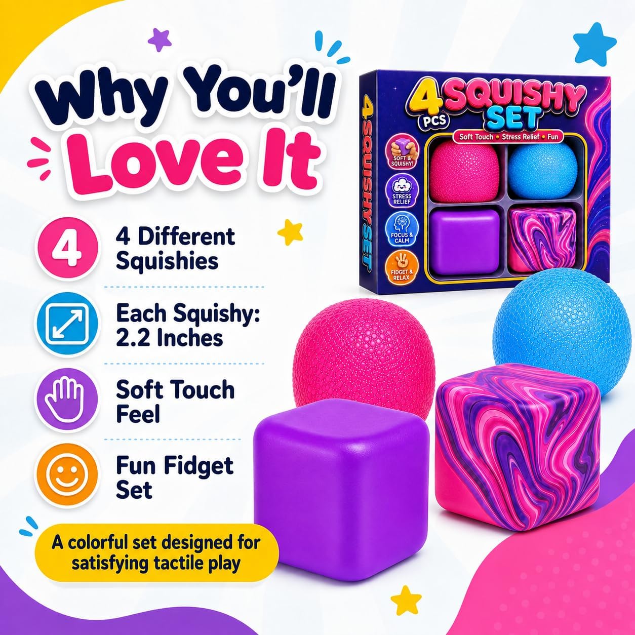 Squishy Stress Cubes Balls Inch Soft