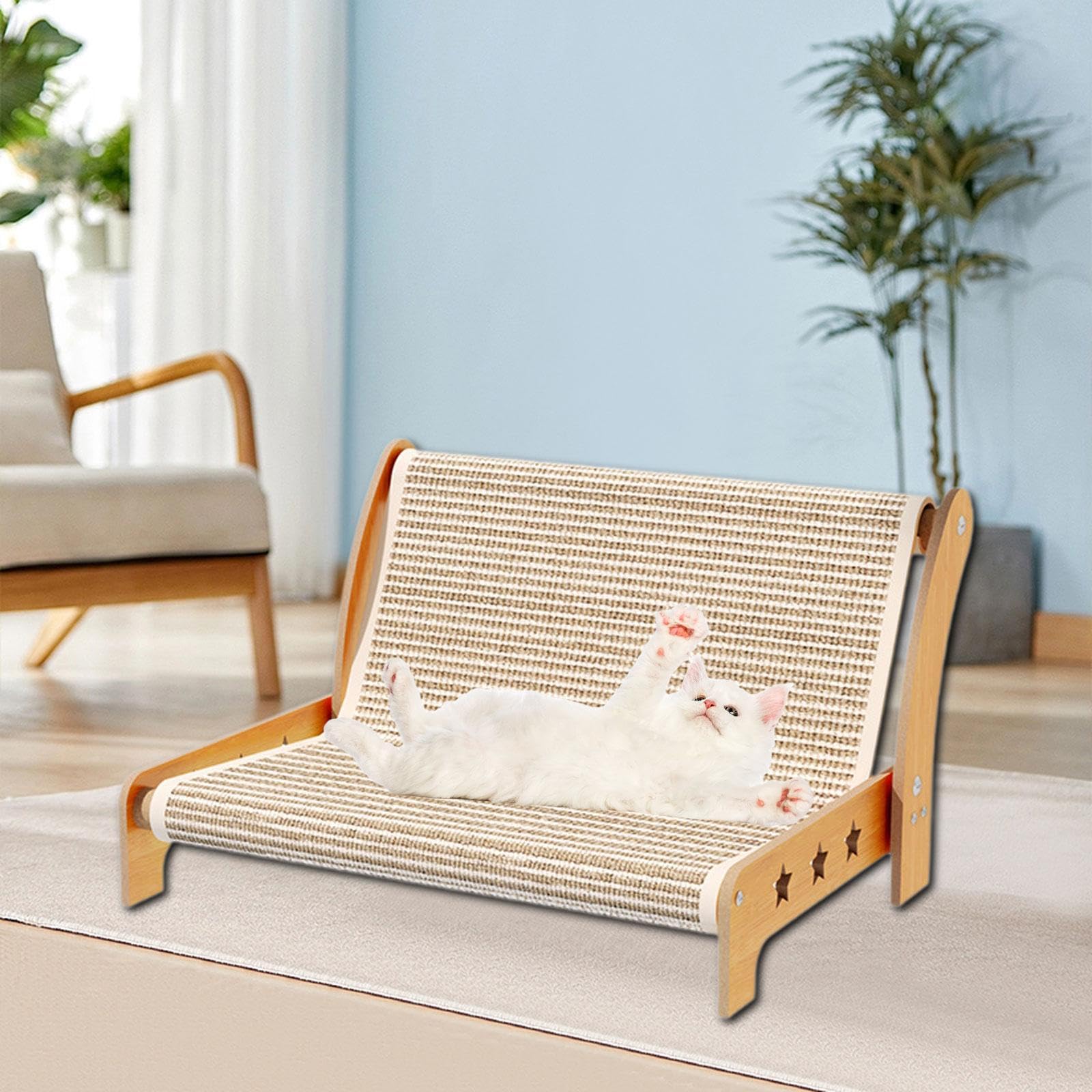 Griffoir pour Chat Fauteuil Inclinable Lit Divan Planche à Griffer Conception 2 en 1 Polyvalente pour Le Grattage et La Convient pour Les Chat, Size S