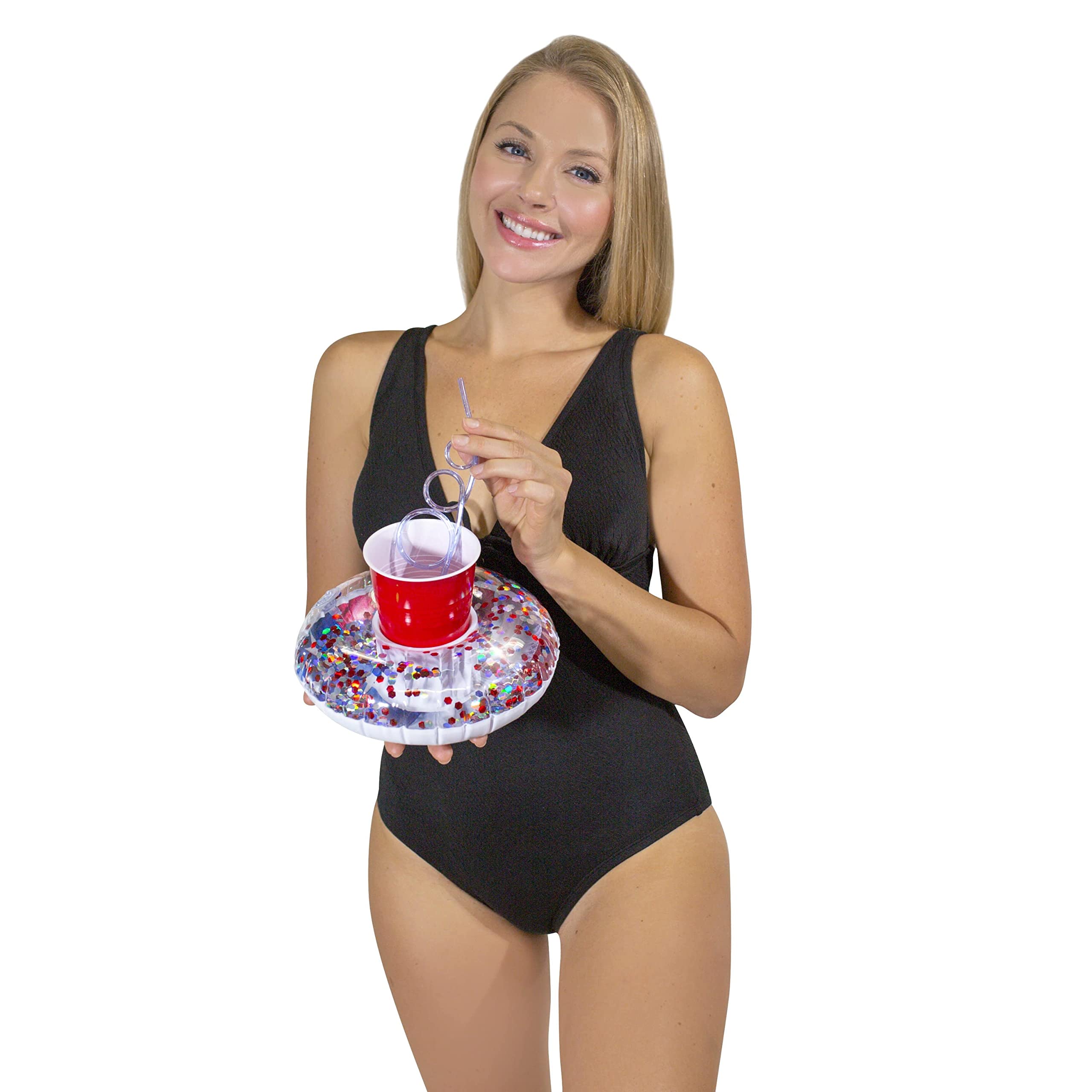 Poolcandy Inflatable Drink Float Stars & Stripes Glitter