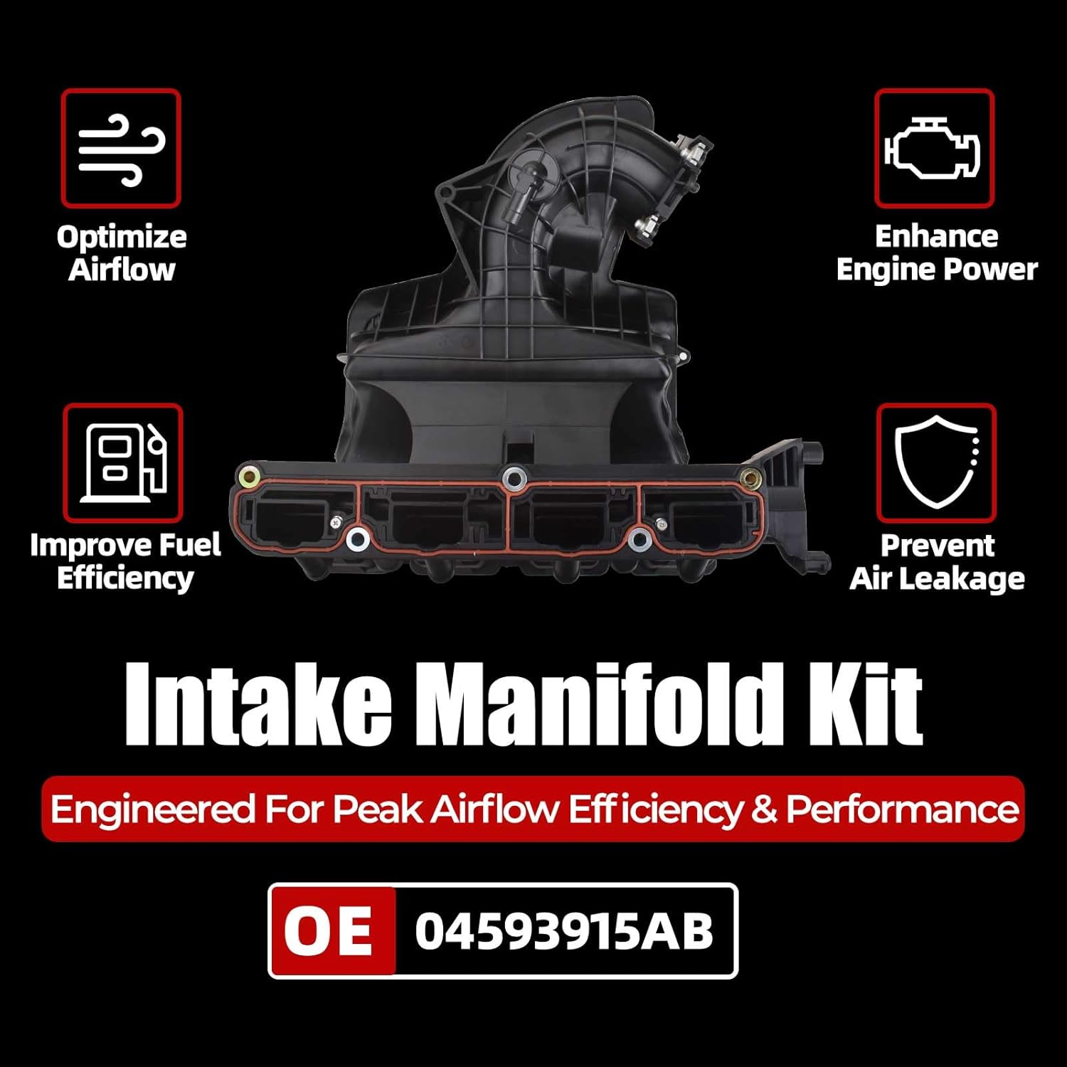 MITZONE Intake Manifold With Gaskte Compatible with 2009-2020 Dodge Journey 2.4L 2011-2017 JEEP Patriot Compass 2.0L 2011-2014 Chrysler 200 Dodge Avenger 2.4L