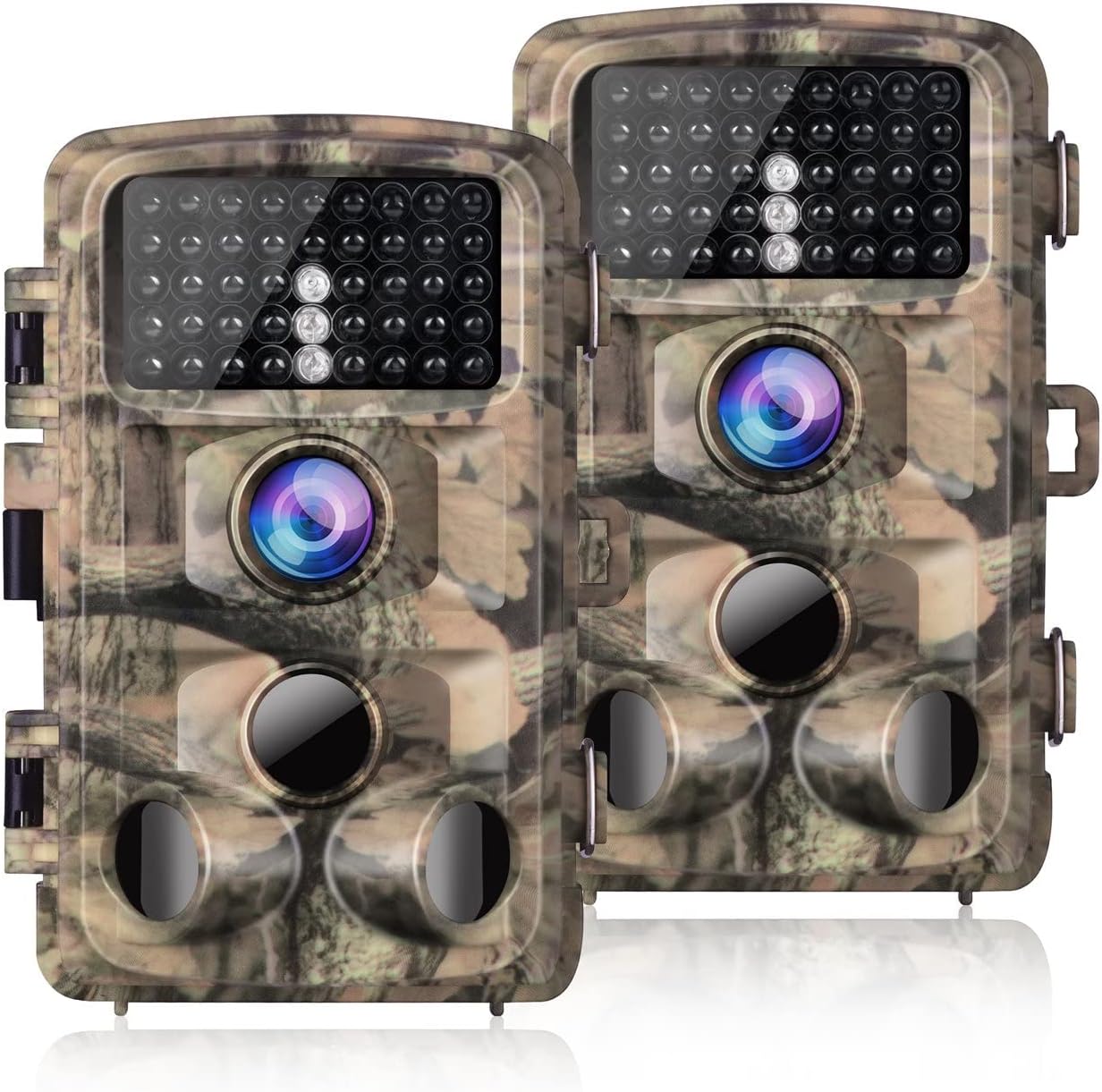 2 Pack Trail Cameras Game Camera 1080P with 3 PIR Motion Sensors