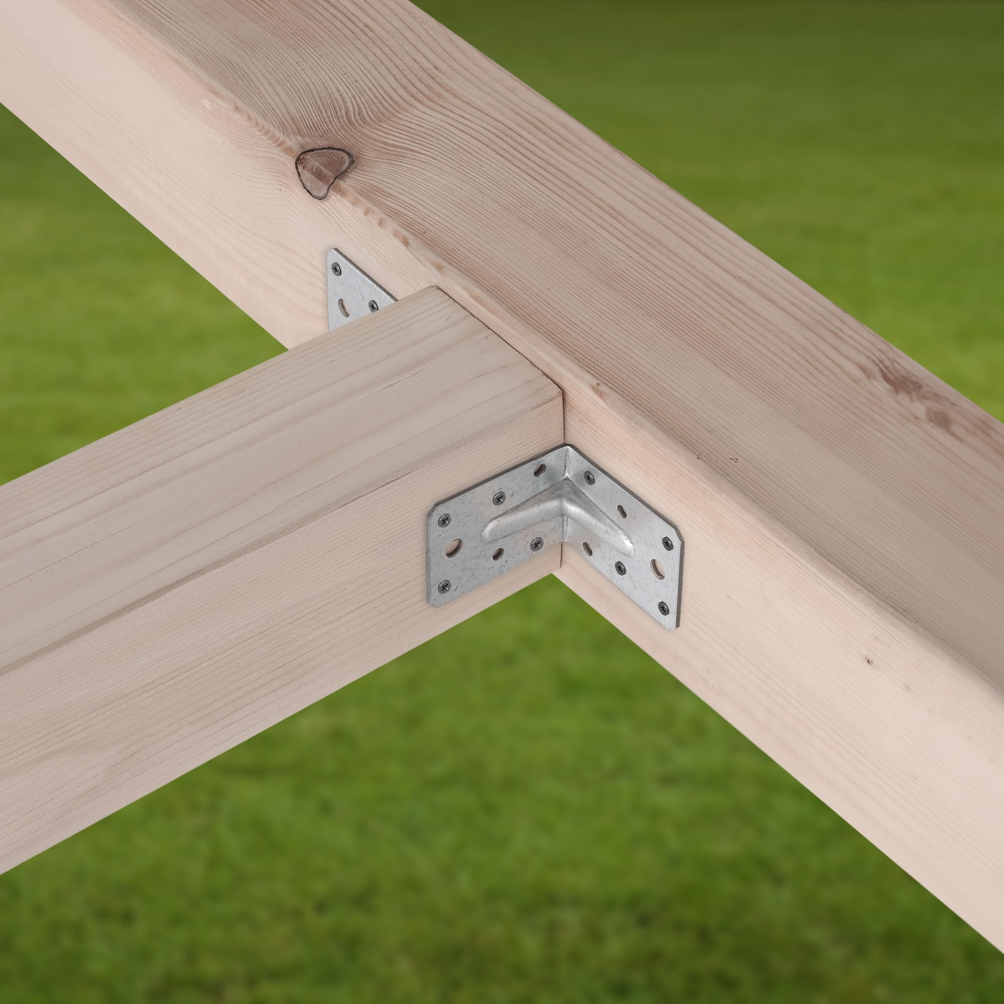 KOTARBAU® 25 szt. Kątownik Ciesielski - Łącznik Budowlany - 75 X 75 X 55 MM - Stal ocynkowana - Z Przetłoczeniem