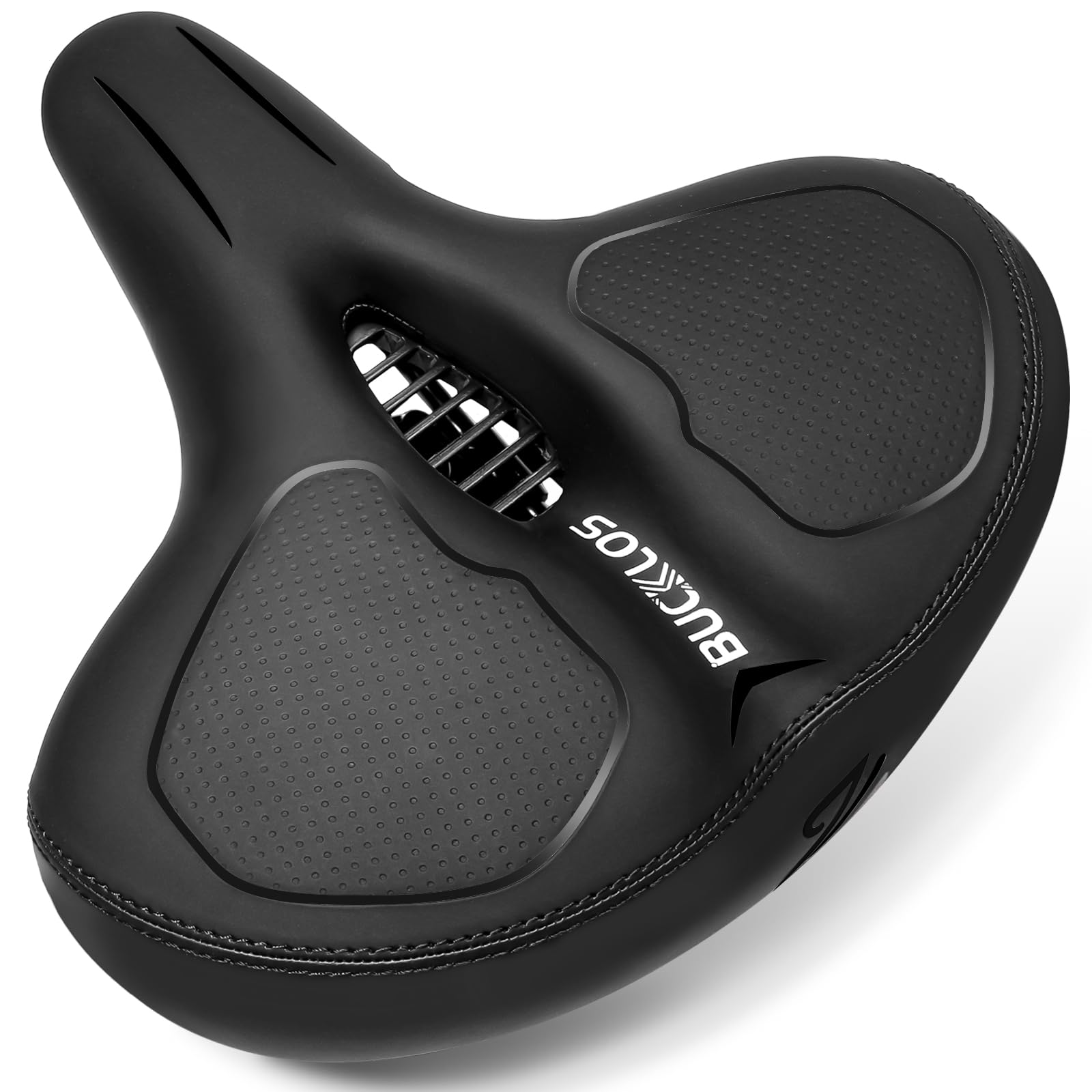 AEYINO Oversized Bike Seat,Comfortable Wide Bicycle Saddle for Women Men with Waterproof Soft Replacement Cushion for MTB,Peloton,Mountain,City,Road,Exercise