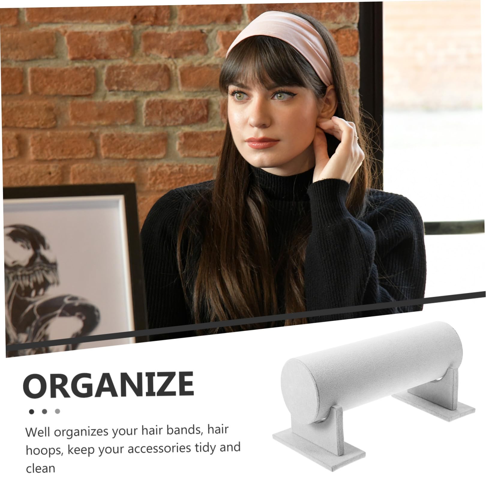 PLAFOPE Haarreif Display Ständer PVC Organizer mit Velours Oberfläche Praktischer Stirnband Halter für Haarbänder und Schmuck Langlebig und Elegant für Laden und Zuhause