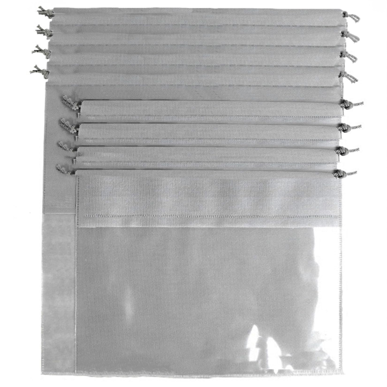 8 Pcs 2 Large Sizes Wide Transparent Dustproof Bag Cover Organizer WaterProof Drawstring Storage Pouch for Backpack, Handbag, Purse