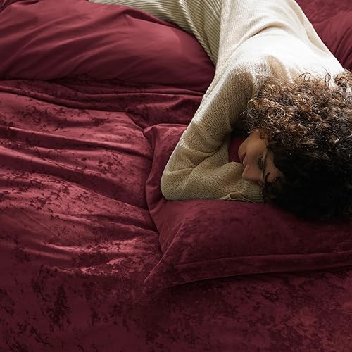 Miniatura 2 de PHF Juego de funda de edredón de terciopelo real tamaño King, juego de funda de edredón ultrasuave y transpirable, juego de funda de edredón de