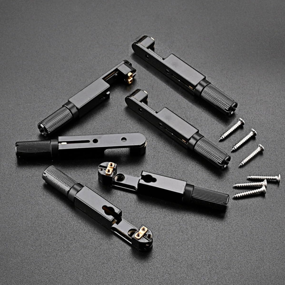 Gitarrenzubehör Metall Gitarrenbrücke Schwarz mit Kompletter Brückenteile Zubehör für Gitarrenreparatur und Austausch Defekter Teile Satz